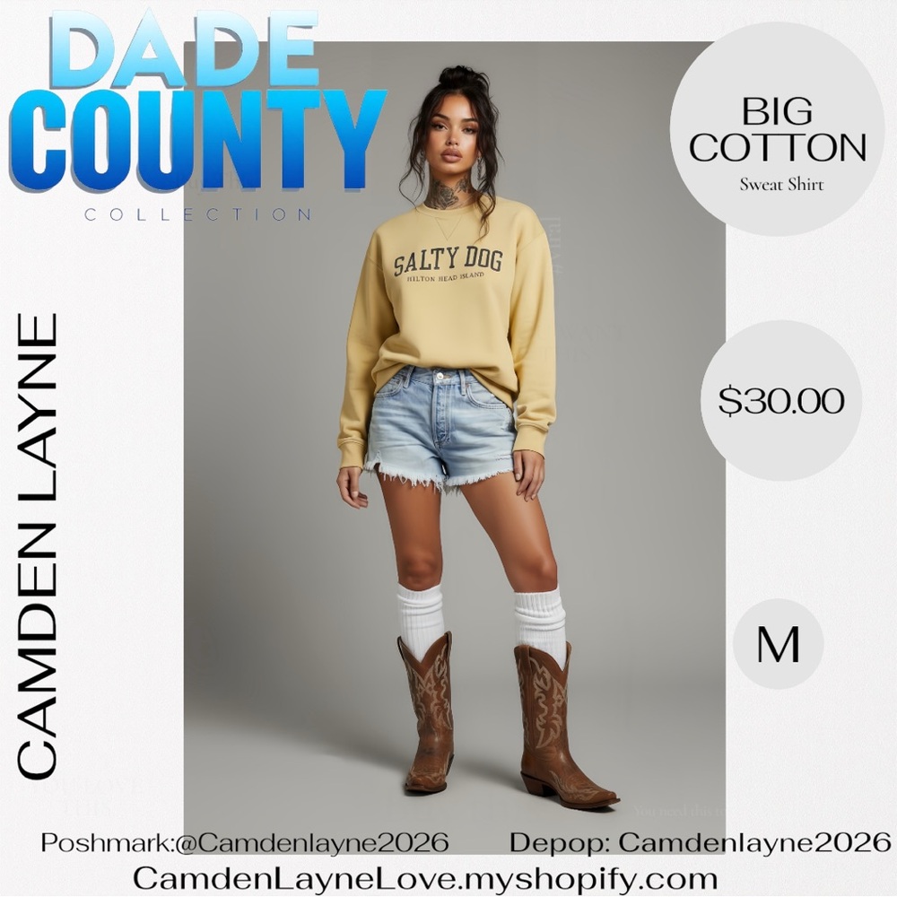 Big Cotton Salty Dog Yellow Sweatshirt